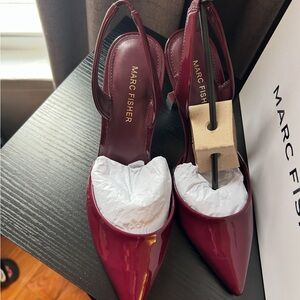 Marc Fisher Deep Red Slingback Heels